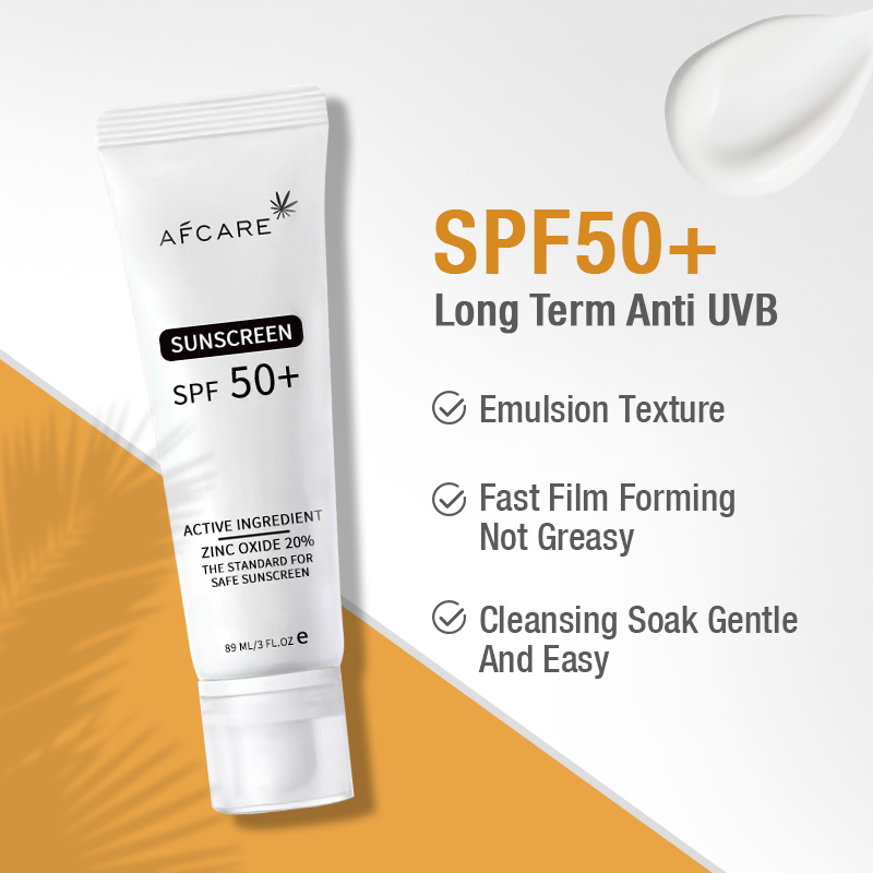 Private Label Whitening Waterproof 20% Vitamin E Face SPF 50 Sunscreen Cream