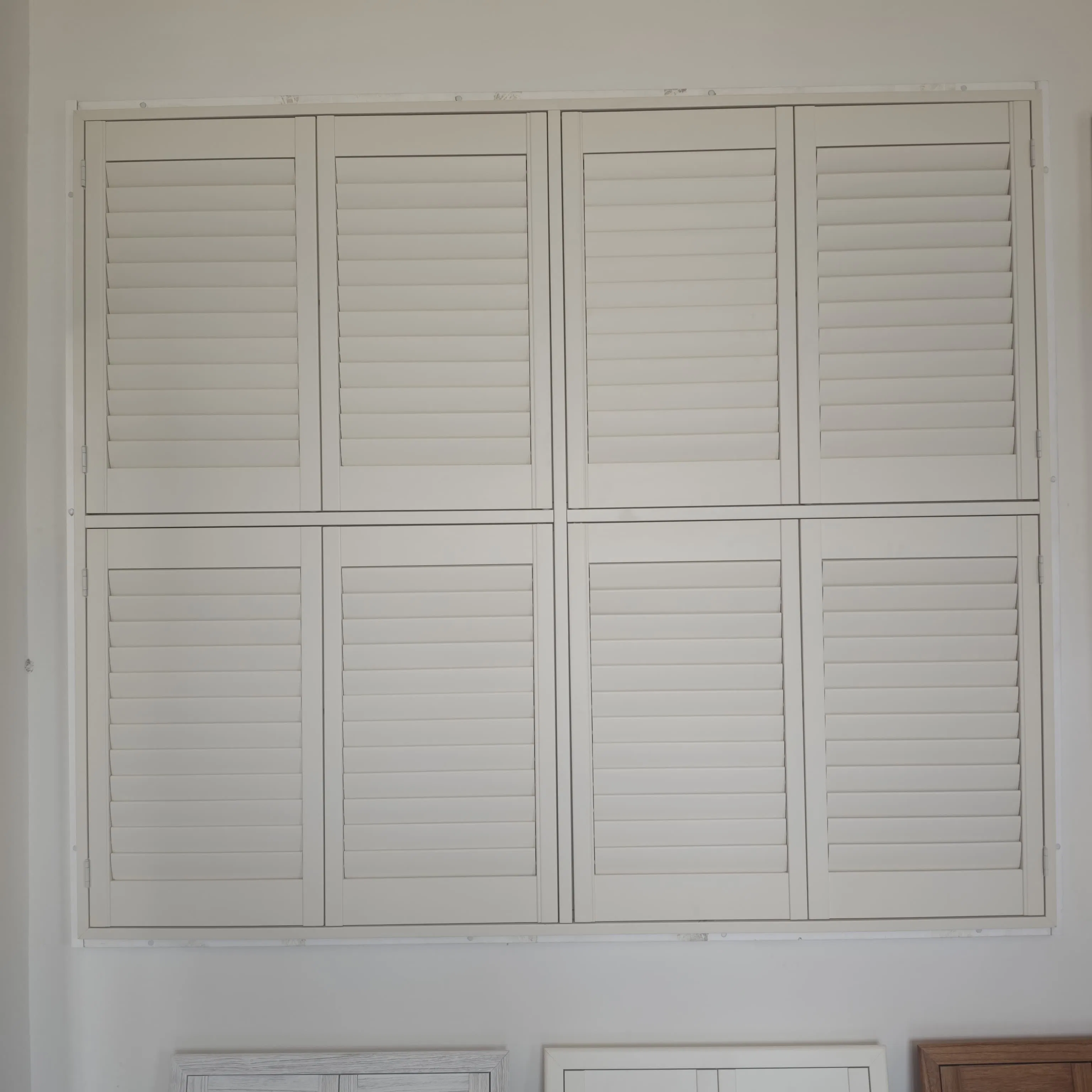 PVC Wooden Shutter Tier on Tier Shutters Interior Plantation Shutters