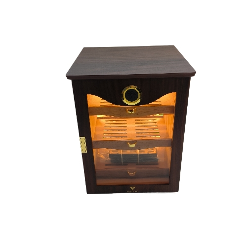 Handmade Custom Matte Paint Spanish Cedar Wood Gift Box with Lamp Cigar Moisturizing Box Inside