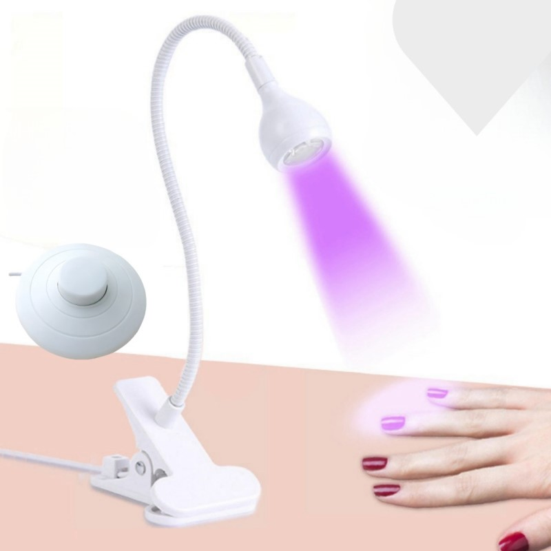 Portable UV Nail Lamp with Foot Switch and Side Clip