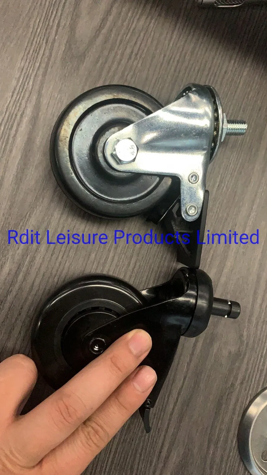 Thread Stem Swivel Rubber Caster 3" X 1"; Thermoplastized Rubber (Black)