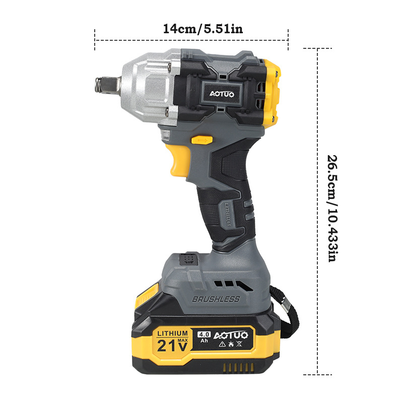 21V Cordless 350nm Lithium Ion Battery Brushless Cordless Impact Wrench Power-Tool
