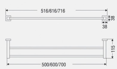 Stainless Steel Bathroom Towel Rack Wall Mounted Towel Holder Bar