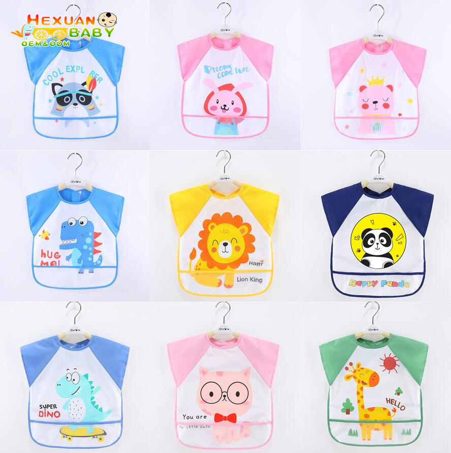 Waterproof Cartoon Apron for Kids with Button Closure