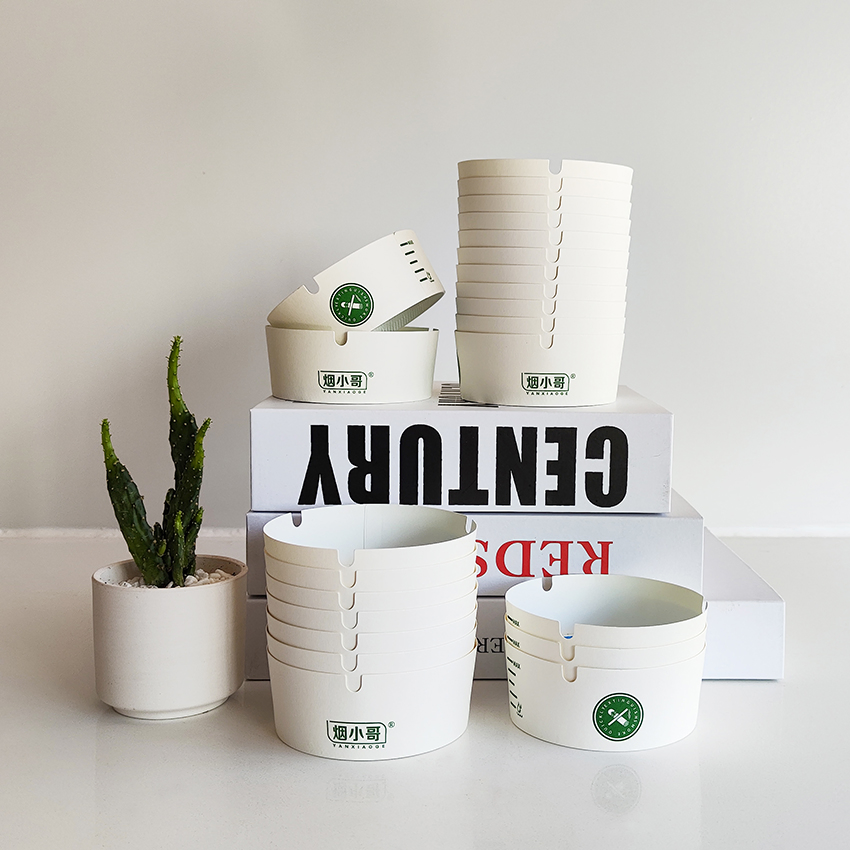 Modern Round Resin Disposable Paper Ashtray No Washing Required for Home and Office Use 25PCS Per Box