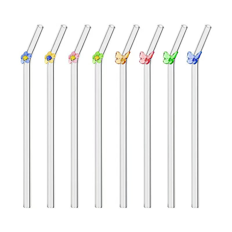 Термостойкая стеклянная трубочка многоразовая