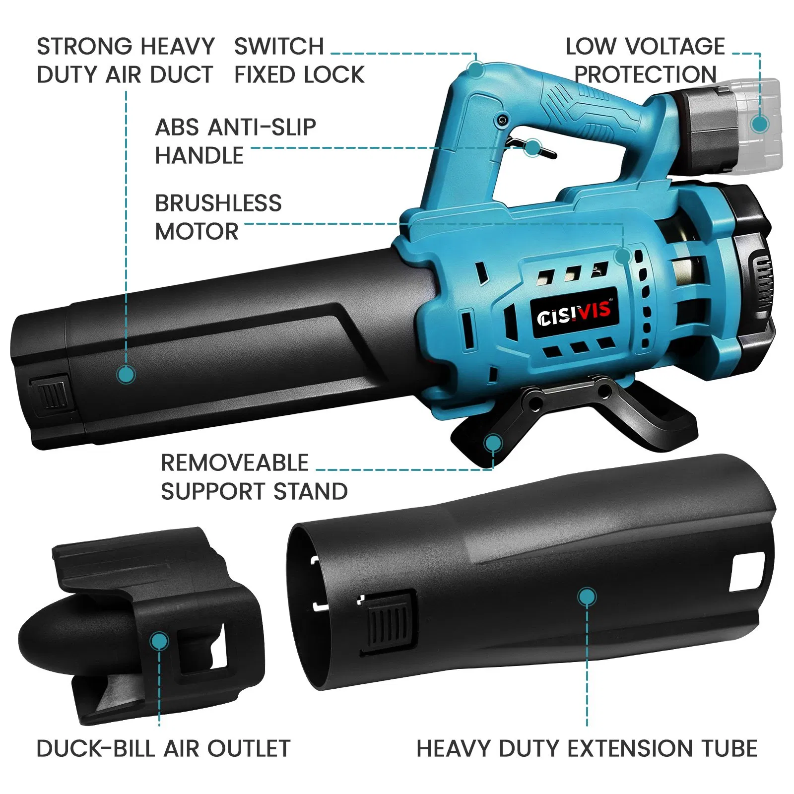 Lithium-Ion Handheld Blower for Garden, Light Snow & DIY Cleaning