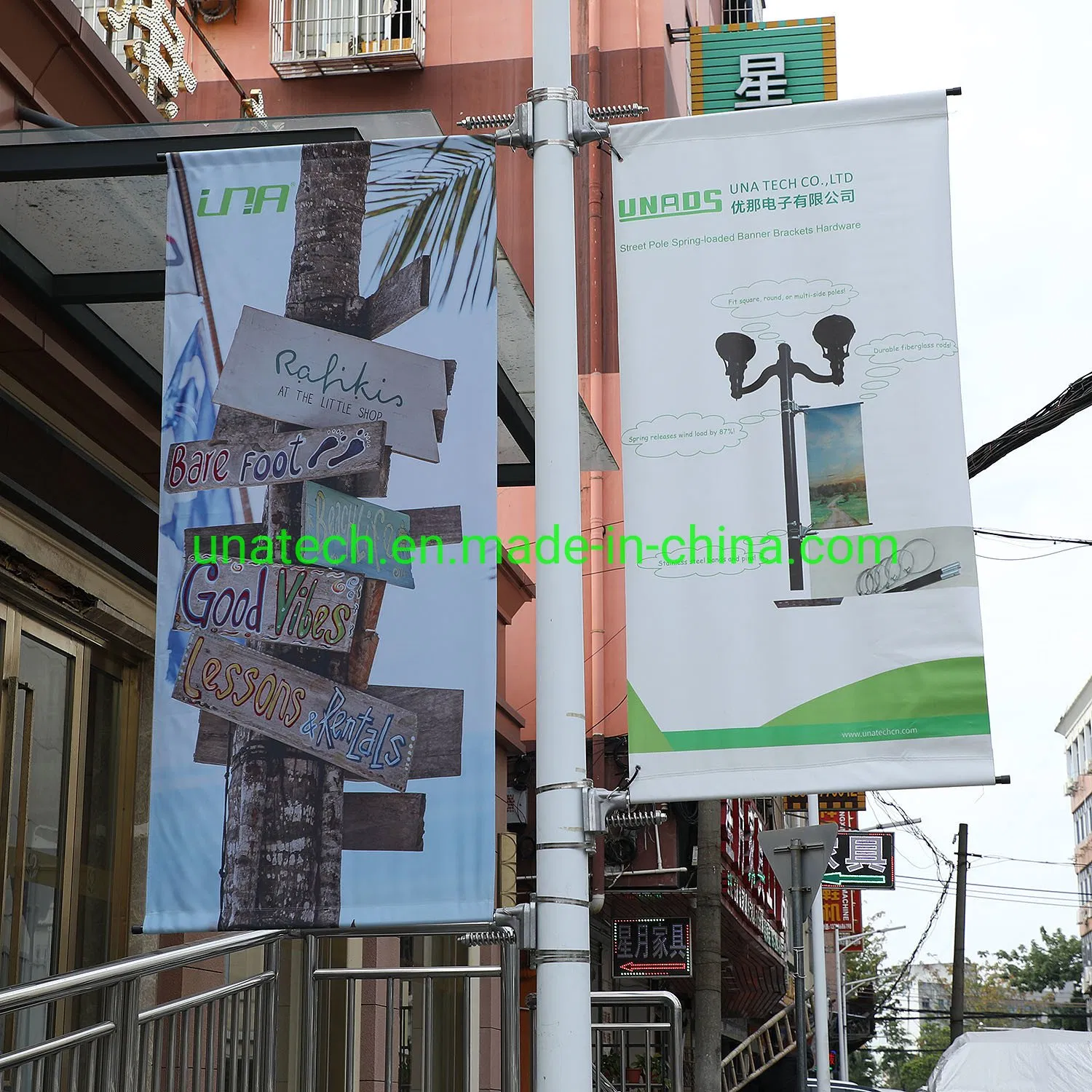Street Outdoor Column Aluminum Bracket Advertising Lamp Pillar Flex Banner Saver