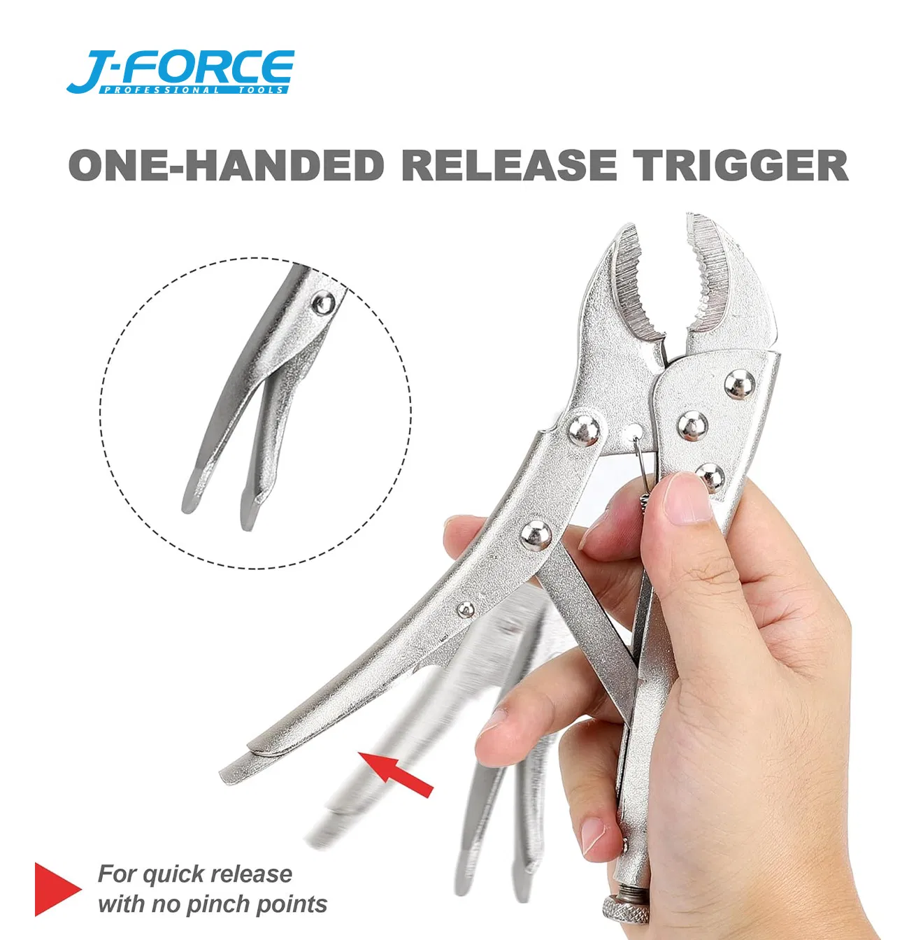 Набор струбцин J-Force 4 шт, сталь, никелированные