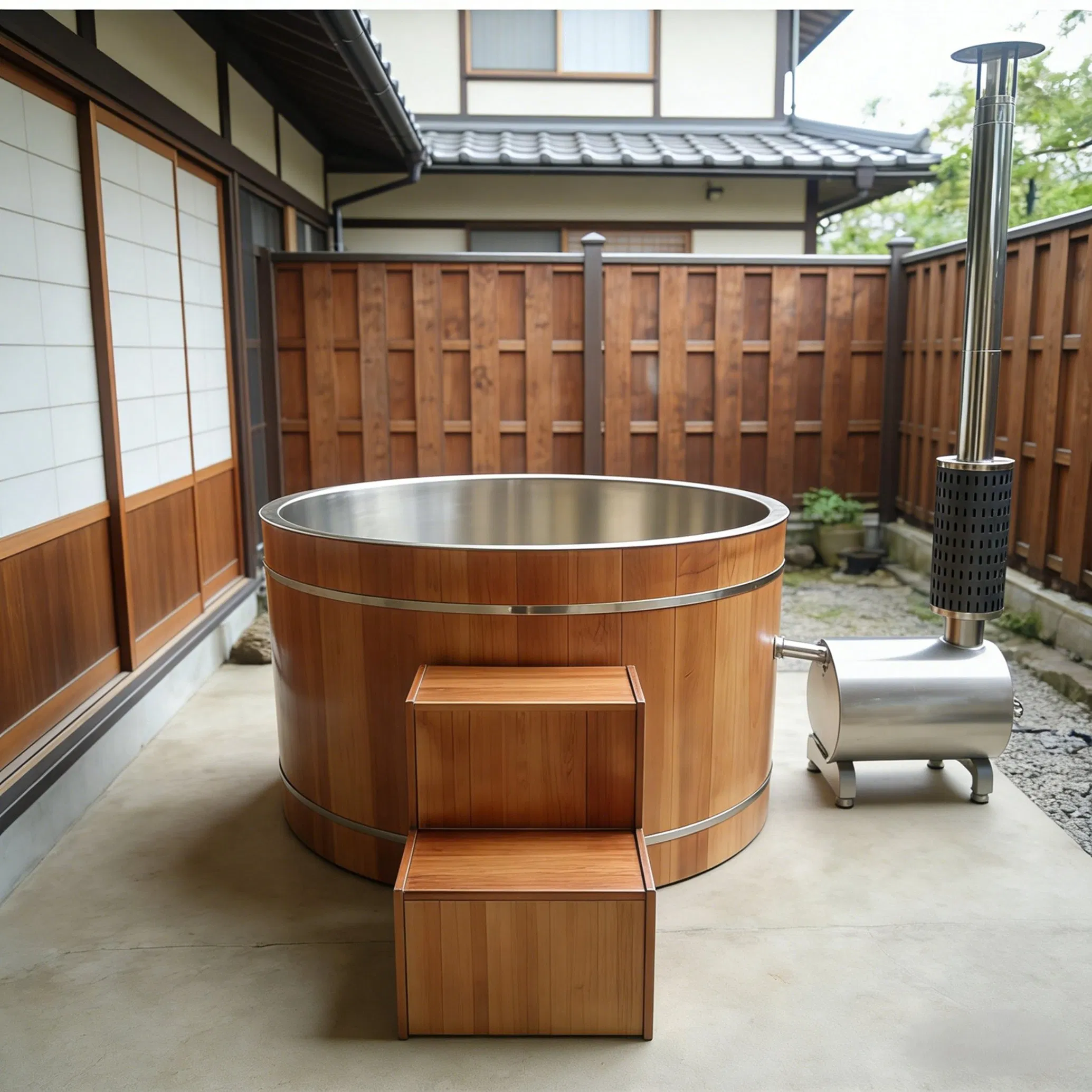 Деревянная купель на дровах для улицы на 1-4 человек