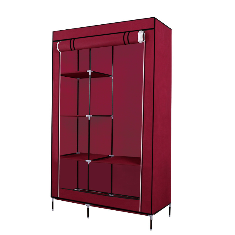 Costomized Fabric Folding Cloth Steel Pipe Rental Room Simple Cloth Wardrobe