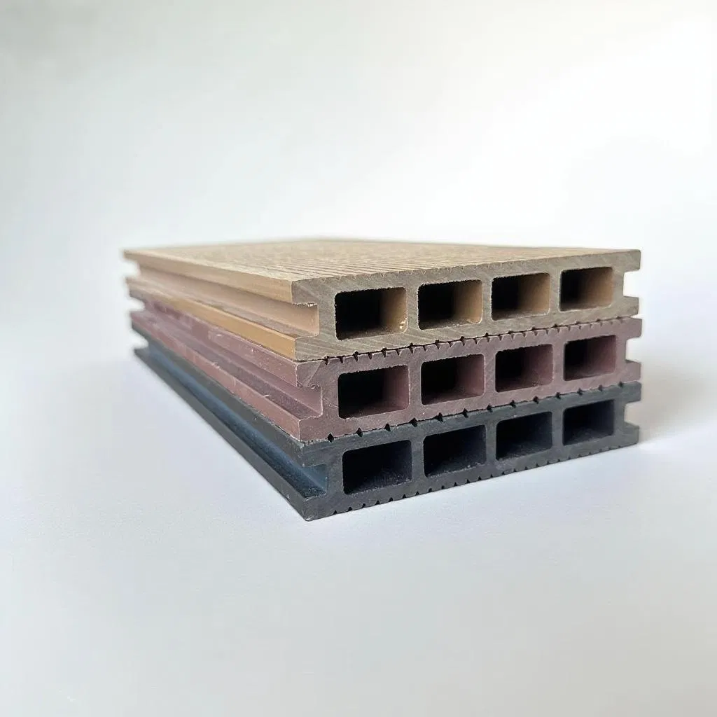 Manufacturing of Double-Sided Square-Hole Wood-Grain Composite Board