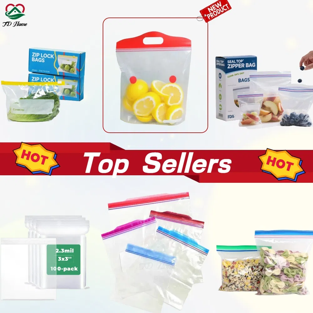 Custom Seal Zip Lock Double Zipper Food Packaging Grip Seal Plastic Bag