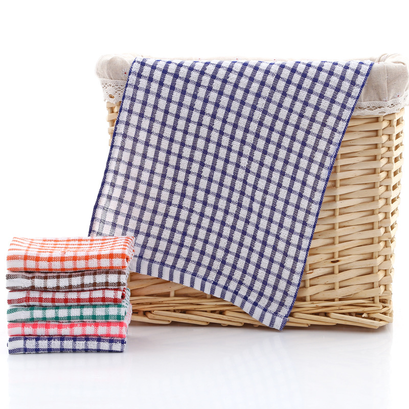 Hot-Selling Small 28*40cm Cotton Yarn-Dyed Jacquard Kitchen Cleaning Checkered Tea Towel