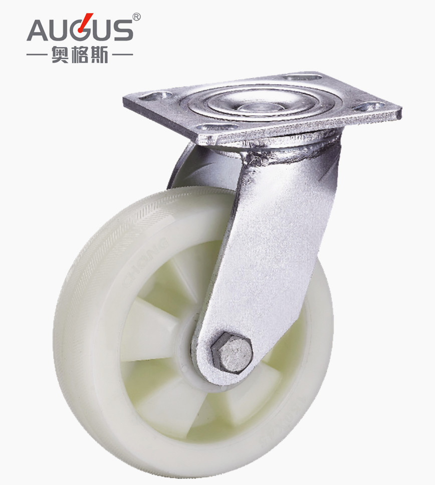 White PP Industrial Caster Wheel Loading 200-400 Kgs Heavy Duty Caster