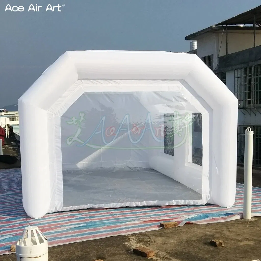 Mobile Brighter White Inflatable Painting Booth Outdoor Garage Spray Booth with Good Price and 2 Air Blowers