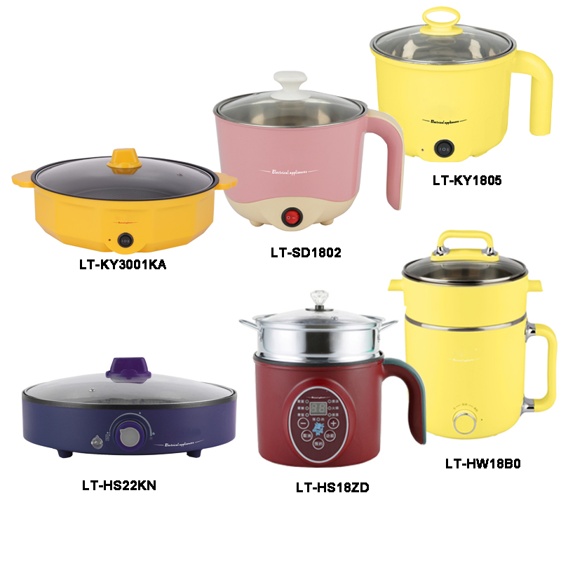 500W Portable Multi-Cooker Electric Hot Pot Cooker with Detachable Temperature Control