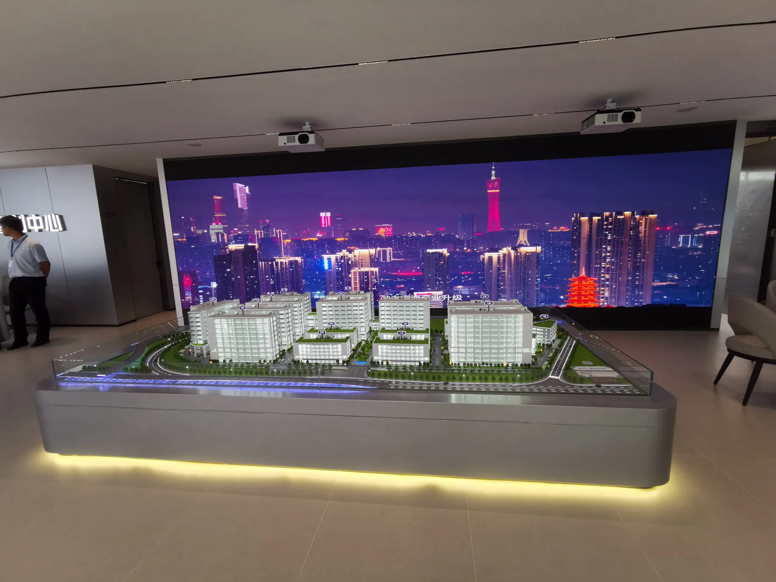 High Quality 3D Customized Commercial Park Building Model with Lighting Display