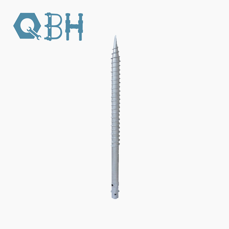 Qbh Customized HDG Hot Galvanized Solar Photovoltaic PV Power Energy Panel Mounting System Earth Ground Screw Pole Post Anchor Bolt