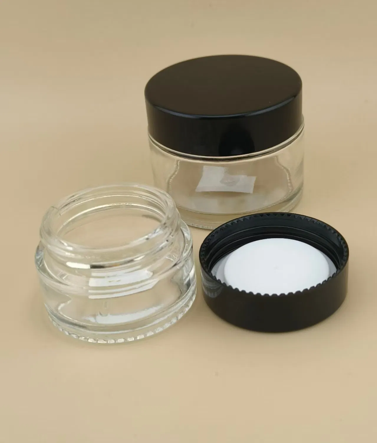 Nice Design Clear Glasses Cream Jar with Screw Lid for Lotion