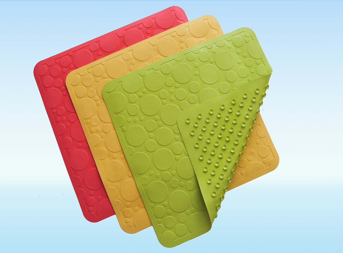 Foot Shape Baby Care Protection Bathtub Rubber Shower Mat with Sucker Disks