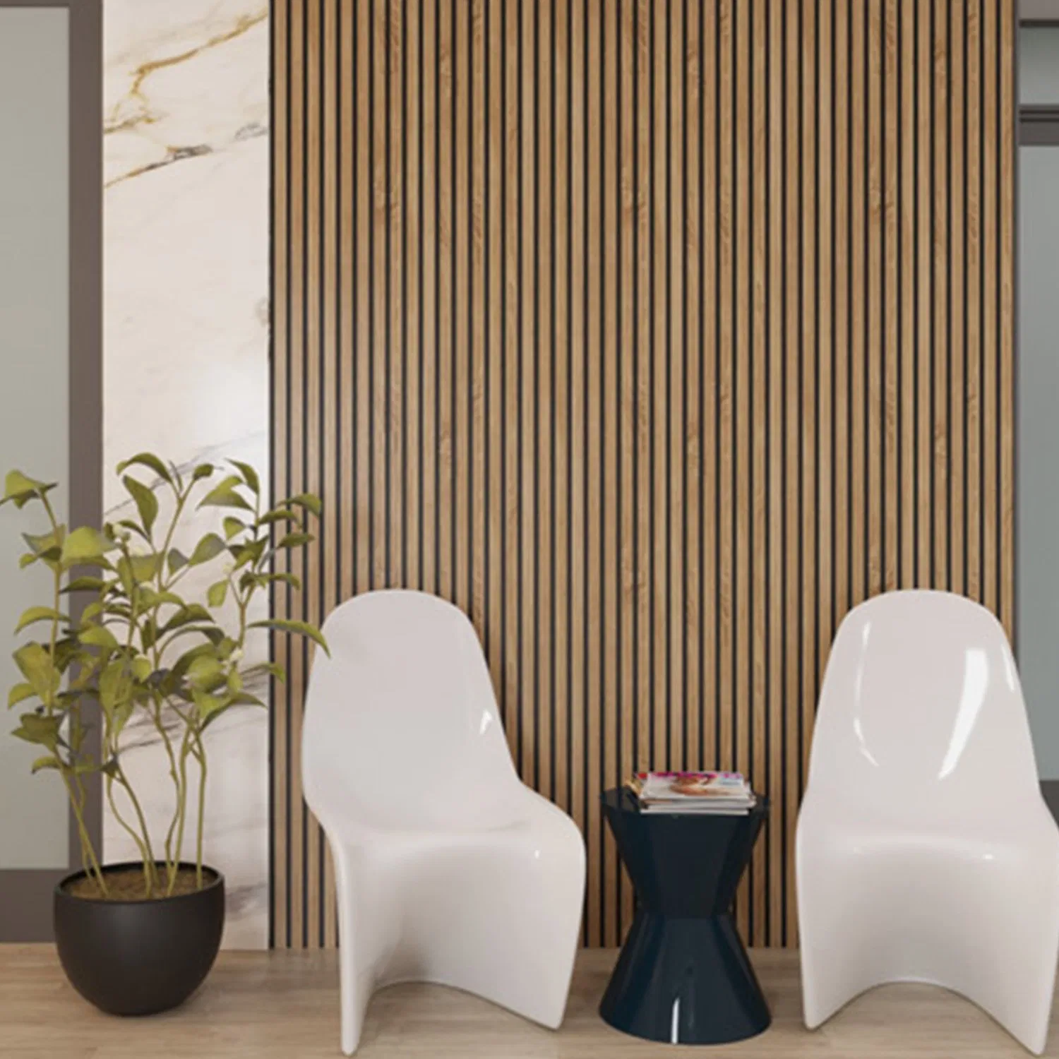 Soundproof Polyester Fiber Felt MDF Slotted Acoustic Wall Panel