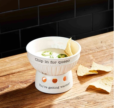 Stylish Ceramic Queso DIP Bowl for Chips and Snacks