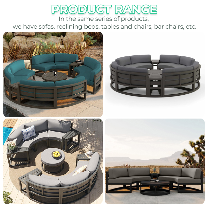 Садовая мебель круглый диван алюминий водонепроницаемая патио