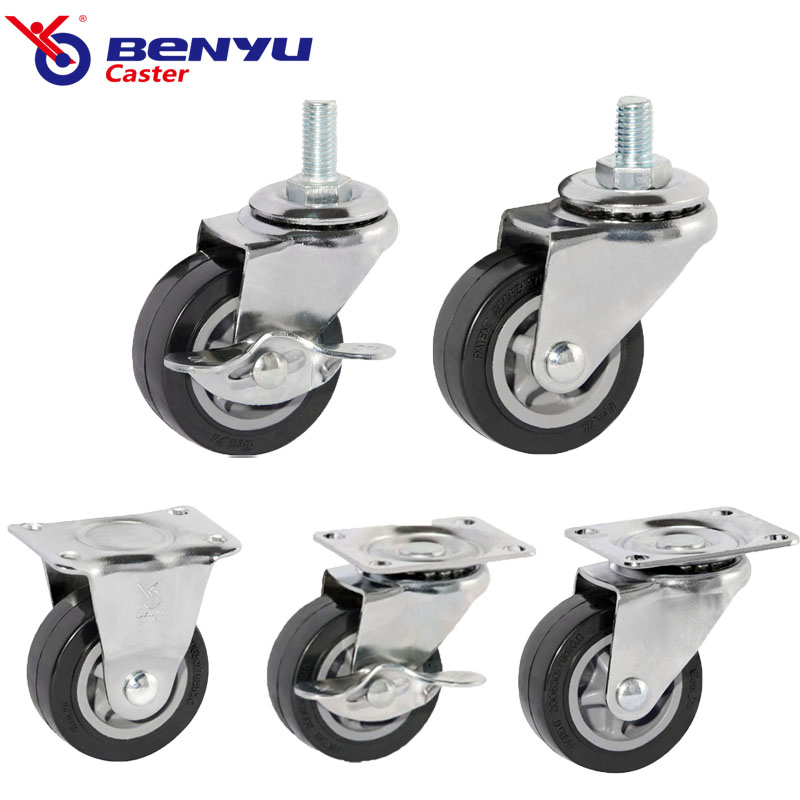 Chrome Plating Light Duty PU Caster Polyurethane Industrial Wheels