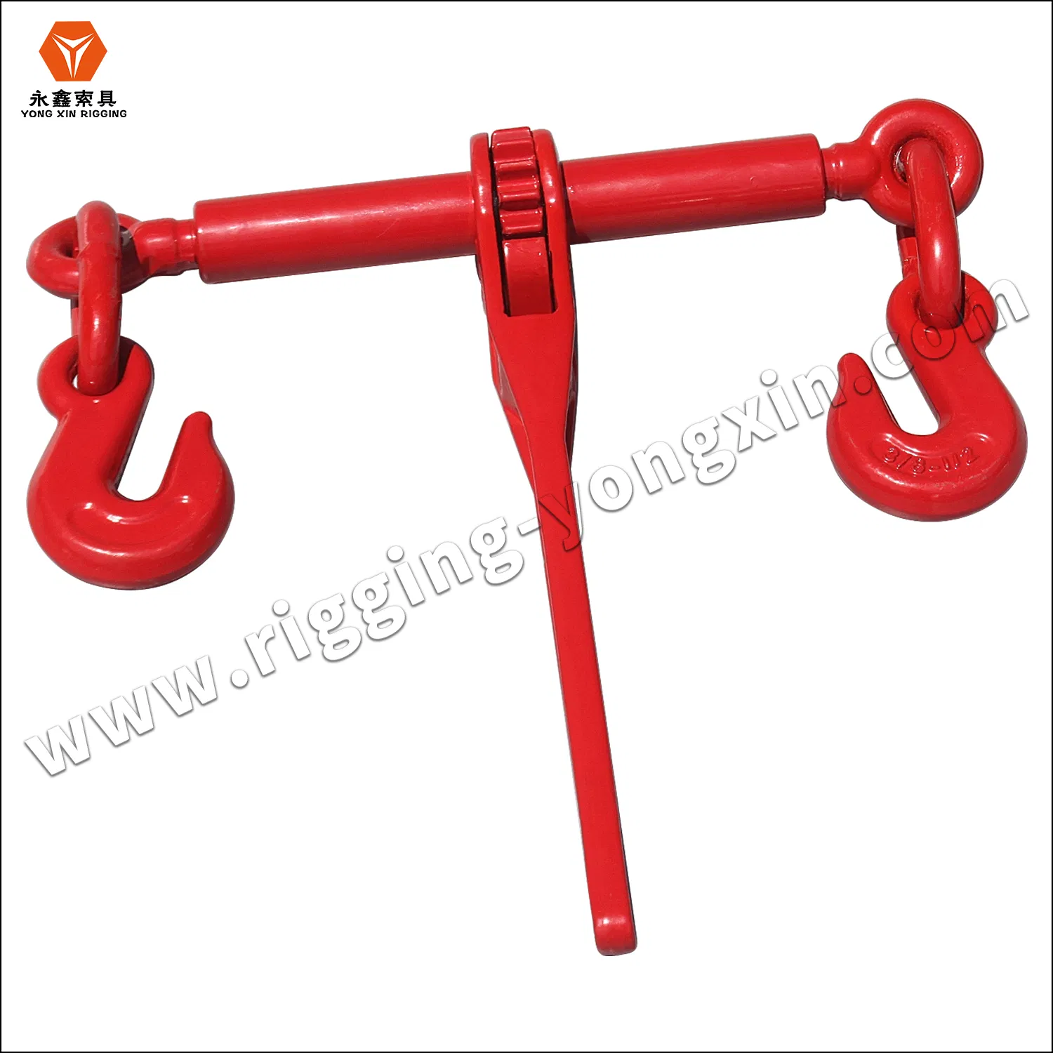 Us Type G80 Red Painted Carbon Steel Drop Forged Standard L140 Type Spring Folding Handle Ratchet Type Chain Load Binder
