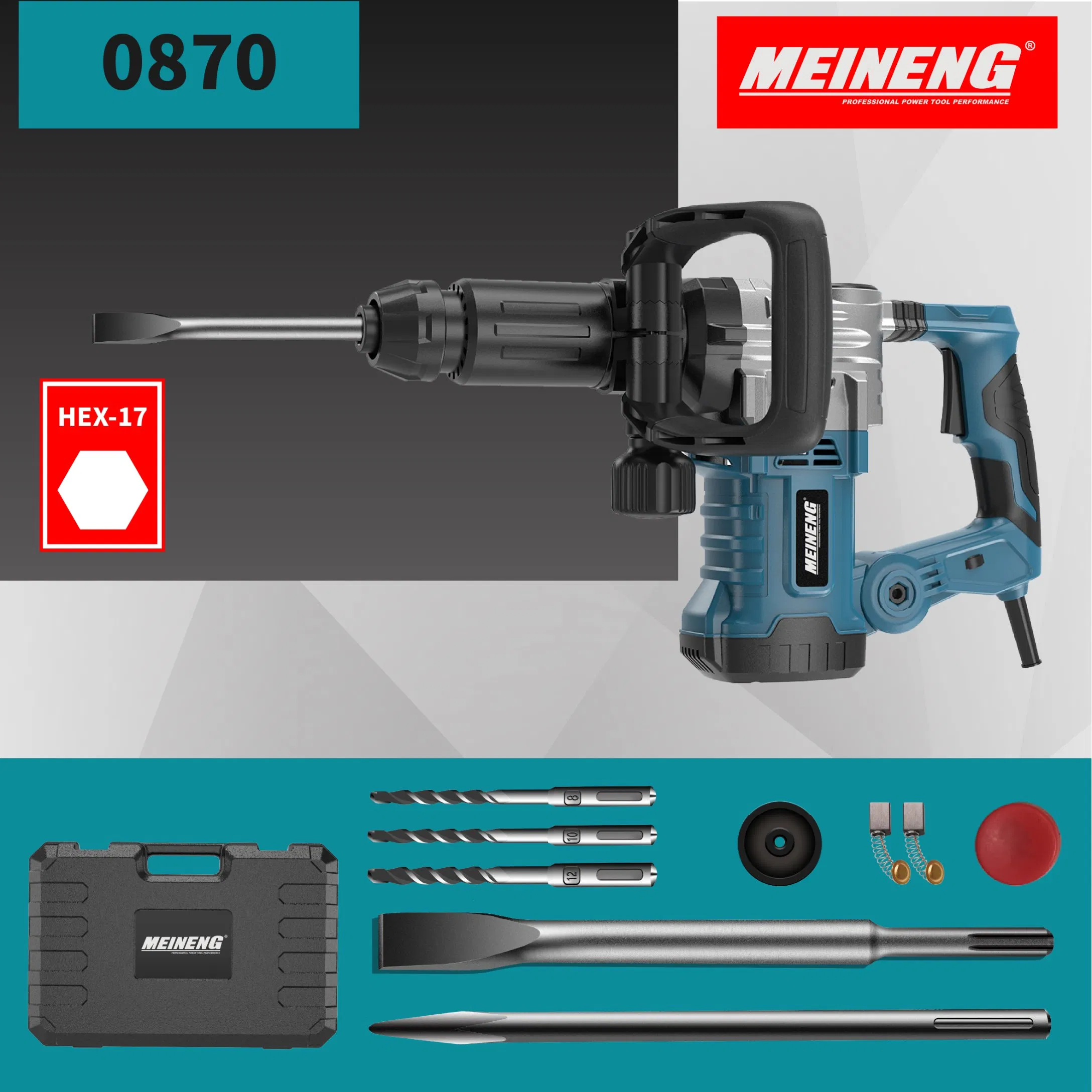 Отбойный молоток электрический 1650Вт, 15Дж, 3800 уд/мин