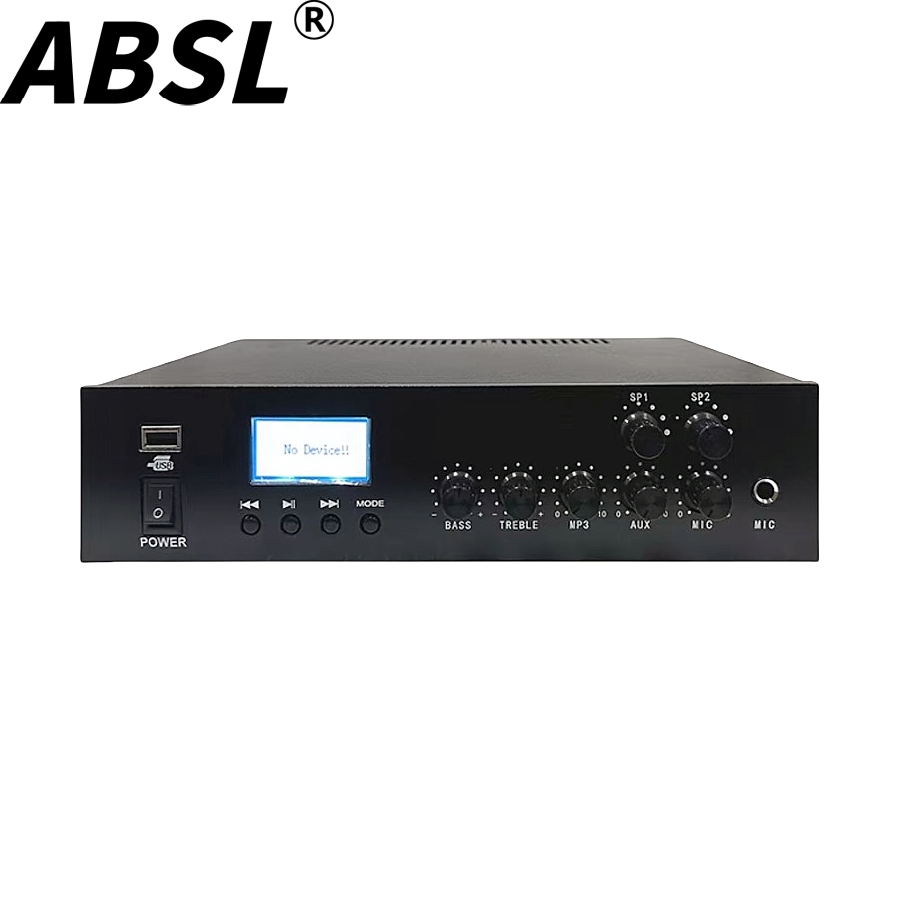 USB Bluetooth PA Amplifier 80W 2zones Small Integrated Power Amplifier PA System