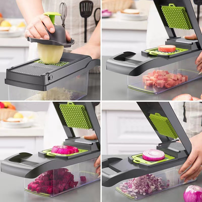 14-in-1 Multifunctional Kitchen Vegetable Cutter for Chop, Slice and Shred
