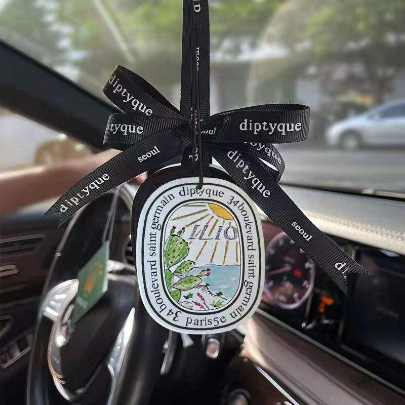 Customizable Oval Car Air Freshener with Floral Design