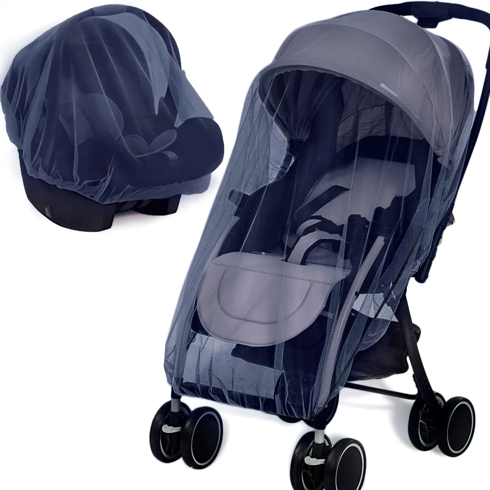 Navy Protective Stroller Mosquito Net Baby Stroller Portable Mosquito Net
