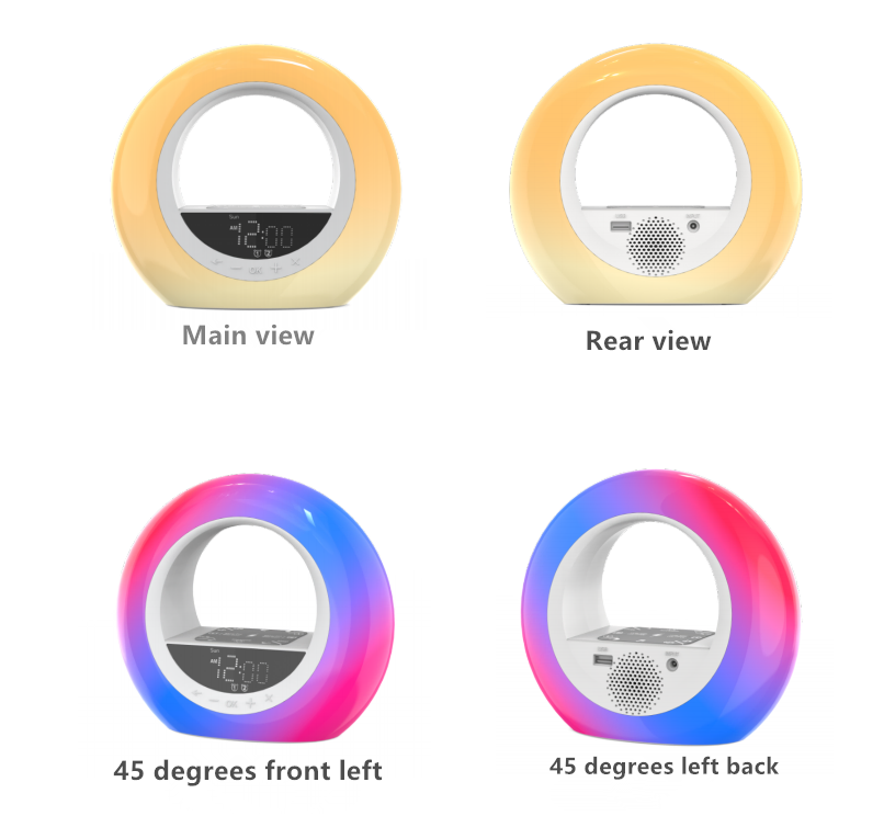 Smart Touch 16 Color Change Rainbow Night Light Sunrise Alarm Clock Wake up Light for Kids, Adults Bedrooms with FM Radio