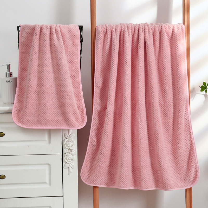 Luxury High Quality Microfiber Bath Towel Thick Coral Fleece Soft Absorbent Customized Logo Sustainable Hotel Adults