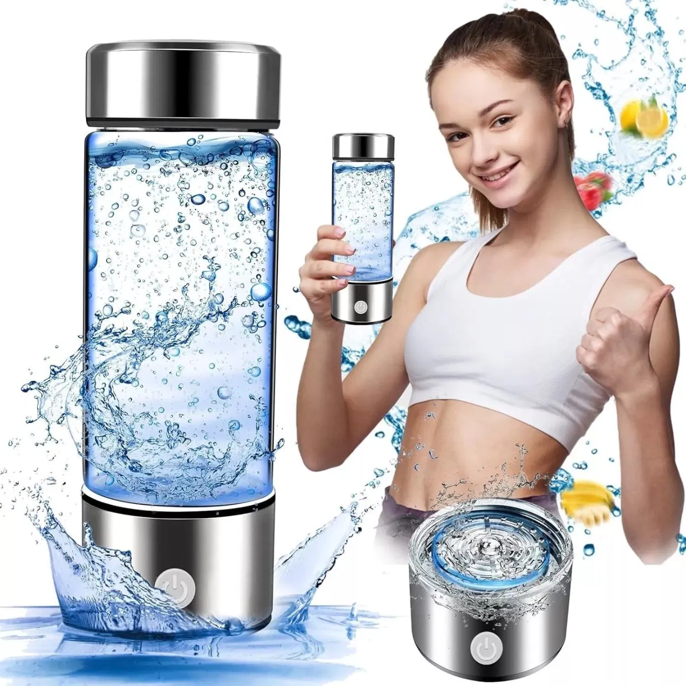 New Design Hydrogen Water Bottle 2-in-1 Generators Spe Technology Water Ionizer