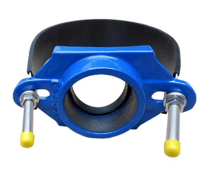 ISO2531 Ductile Cast Iron Di Tapping Saddle with Stainless Steel Band for PVC Pipes