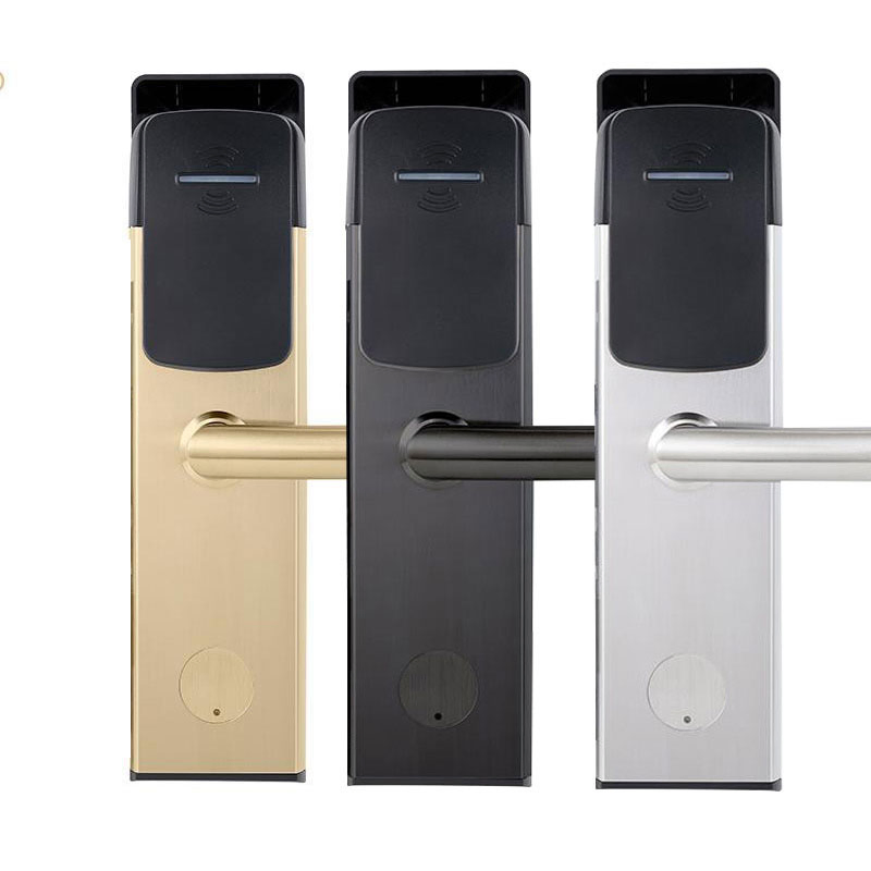 Good Quality EU Mortise Intelligent CE Certificate Fireproof Sdk Provided Card Opening Mechanical Key Handle Hotel Indoor Locks for Wooden Doors