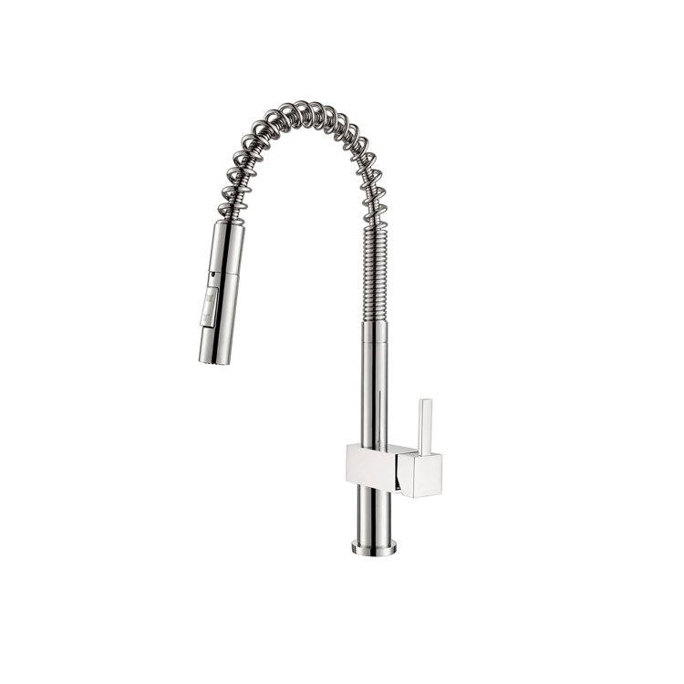 Single Handle Chromed Spring Spout Kitchen Sink Faucet