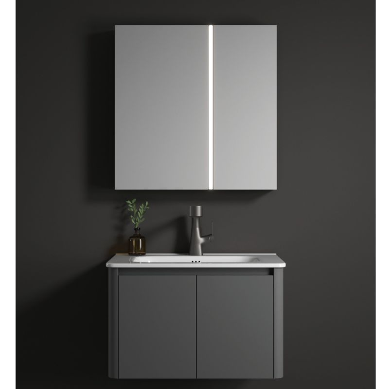 Sleek Aluminum Bathroom Vanity Cabinet with Mirror for Hotels