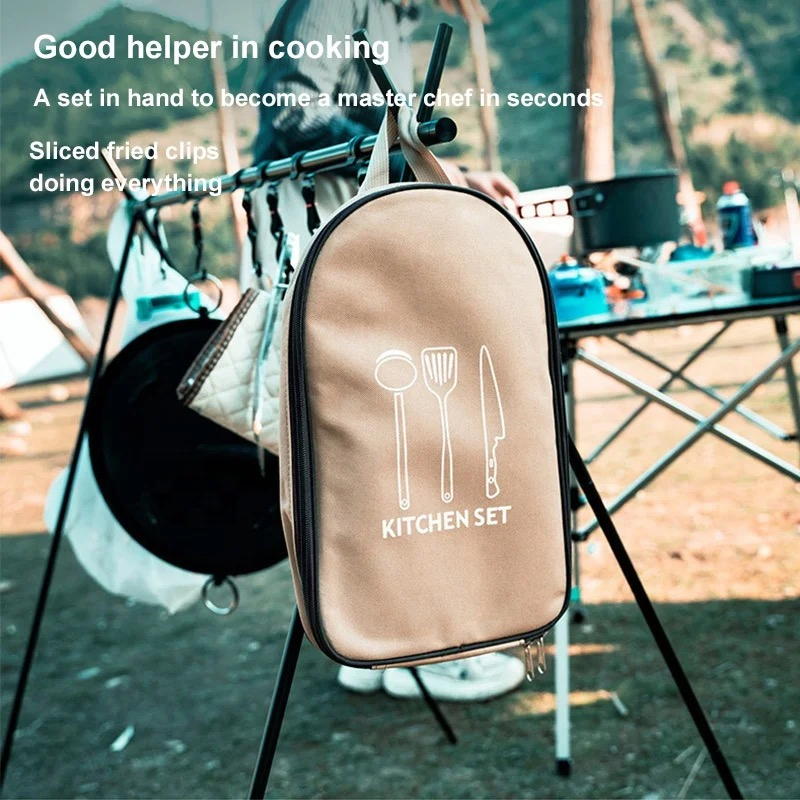Camping Utensil Storage Bag Picnic Portable Kitchenware Knife Set Storage Bag Barbecue Picnic Utensil Bag