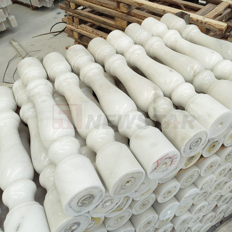 Solid Natural Stone Wholesale Marble Baluster Handrail Price White Marble Handrail