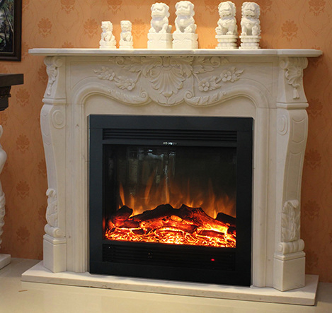 Customized Home Indoor Fireplace Mantel Interior Decorative Marble Fireplace Surround