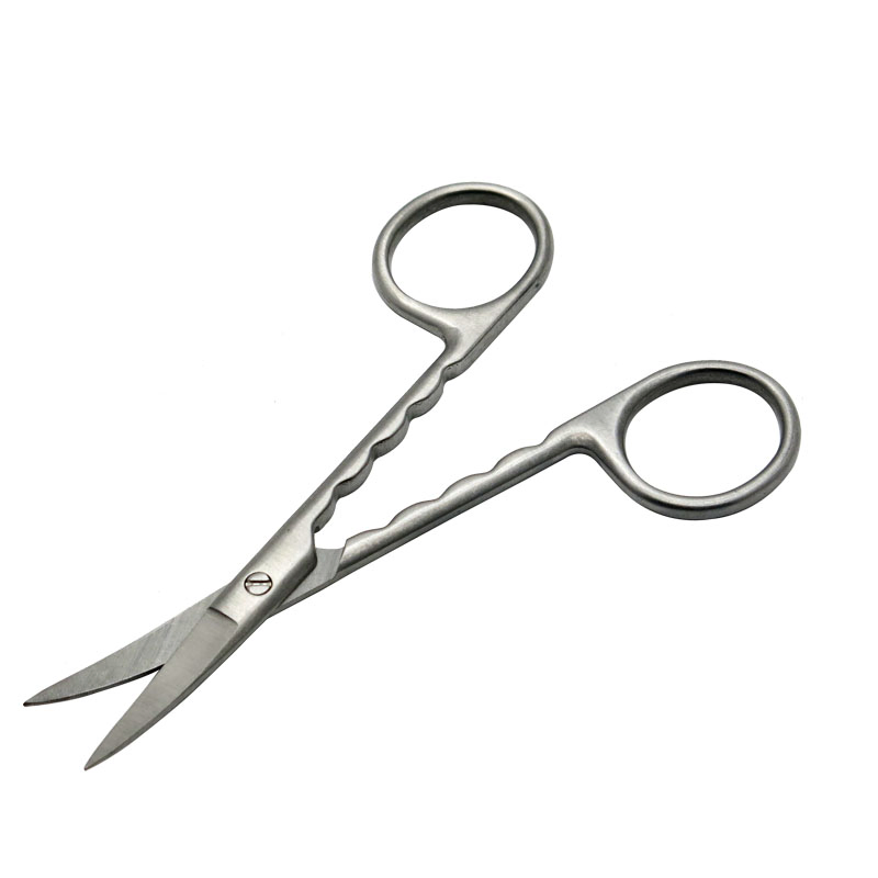 3.5mm Thickness 4.5inch S/S Long Handle Beauty Eyebrow Manicure Cuticle Nail Scissors