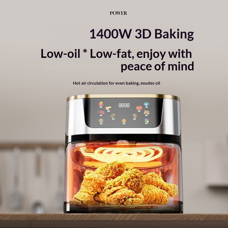 Family Size Digital Air Fryer Oven LED Touch Screen 8 Preset Menu Dishwasher Safe Basket