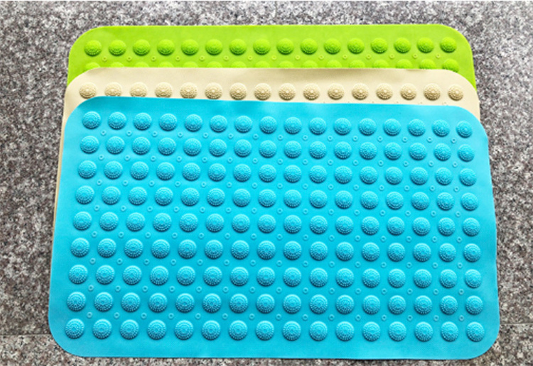 BPA Free Silicone Bathtub Bathroom Shower Floor Mat Mat with Strong Suction Cups Drain Holes