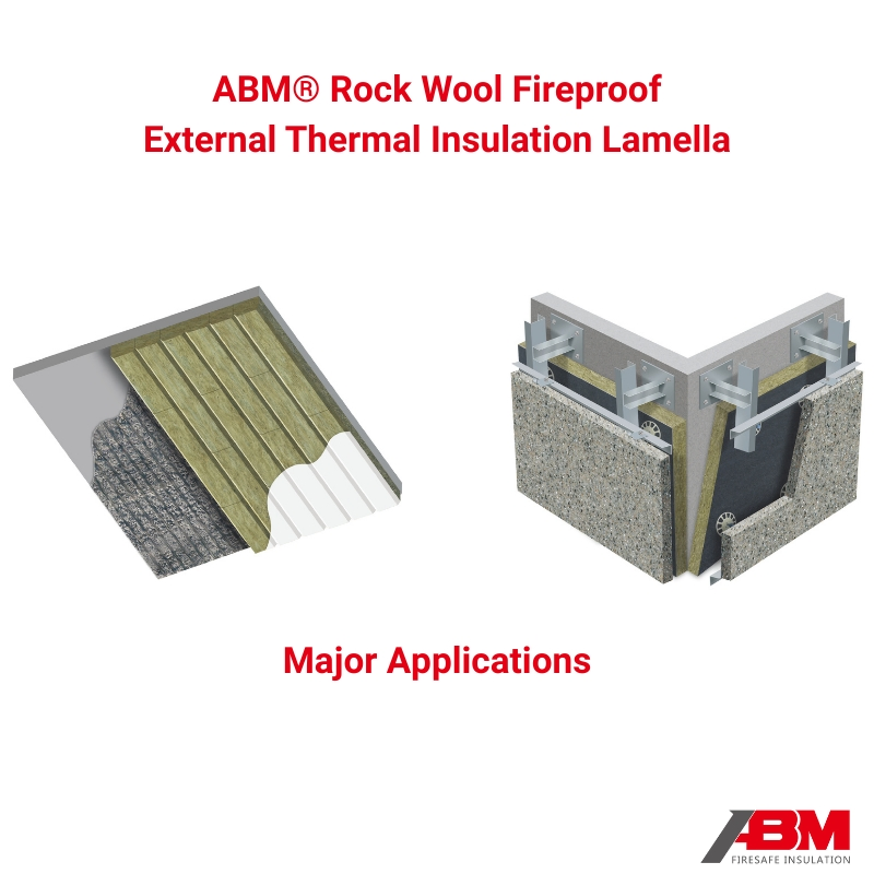 Abm® Frl 120kg/M³ High Density Thermal Insulation Rock Wool Lamella with Non-Combustible A1 Rating