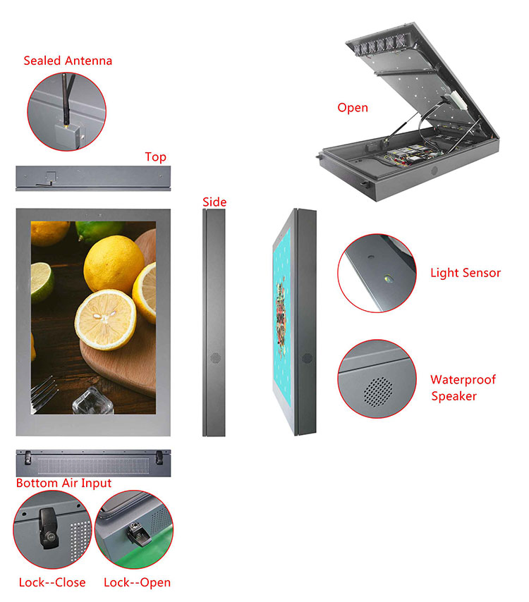 Яркий уличный LCD-дисплей 2500/3000 нит для рекламы